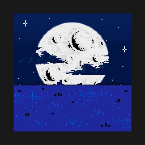 Moon Pixel Art - Moonlight - T-Shirt | TeePublic