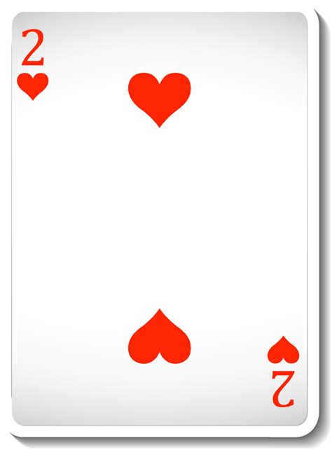 Two of Hearts Playing Card Isolated 4447700 Vector Art at Vecteezy