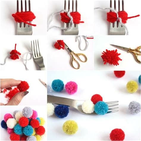 Tapis pompon à fabriquer soi-même - tutoriel et idées | Diy pompom, Tags diy, Artesanatos fáceis