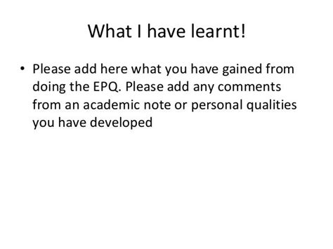 Epq presentation template