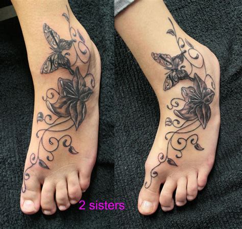 sisters TaT Butterfly Flower by 2Face-Tattoo on DeviantArt