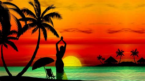 Free Download Sunset Beaches Backgrounds