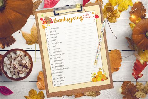 Free Printable Thanksgiving Word Scramble - Printable Word Searches