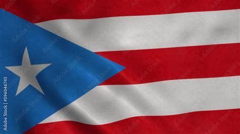 Puerto Rico flag waving in wind. Realistic flag background Stock Video ...