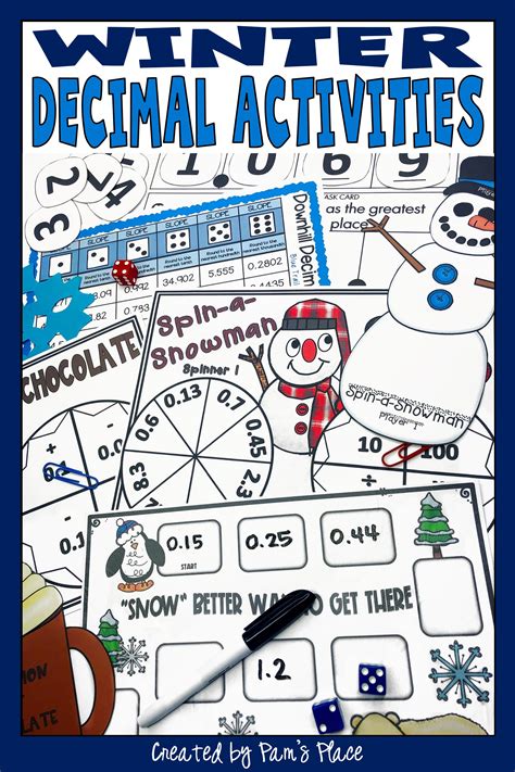 Decimals Winter Math Games Review Read Write Order Add Subtract ...