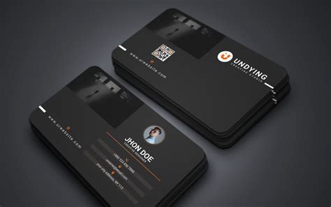 Black Business Card Design - Corporate Identity Template