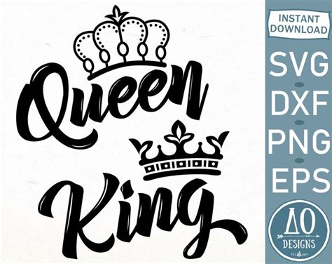 King SVG Queen SVG, Valentines Day Svg, Queen Crown Svg, His and Hers ...