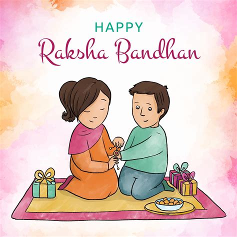 Premium Vector | Watercolor raksha bandhan concept