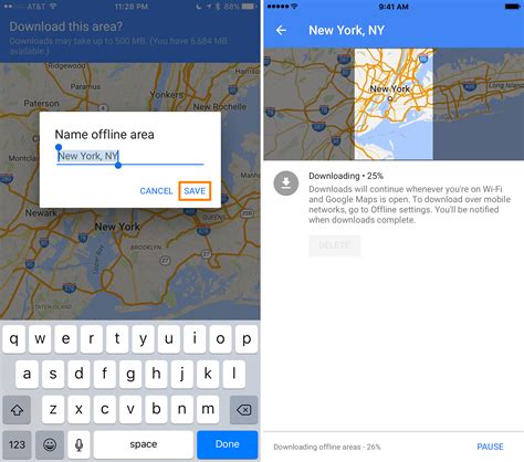 How to download areas in Google Maps for offline use