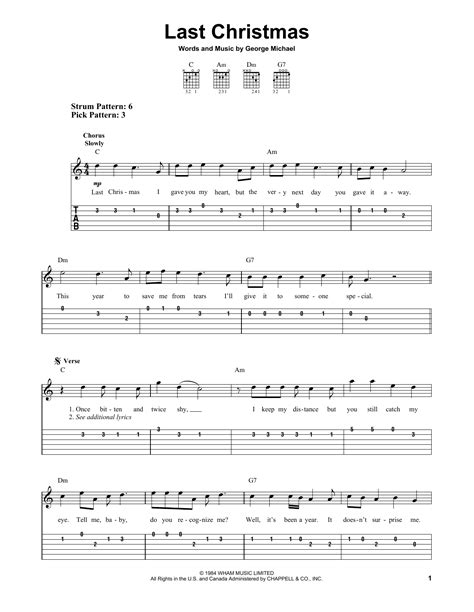 Last Christmas by George Michael - Easy Guitar Tab - Guitar Instructor