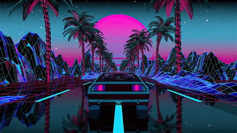 1920x1080px, 1080P free download | Delorean Outrun, delorean, carros, artist, artwork, digital ...