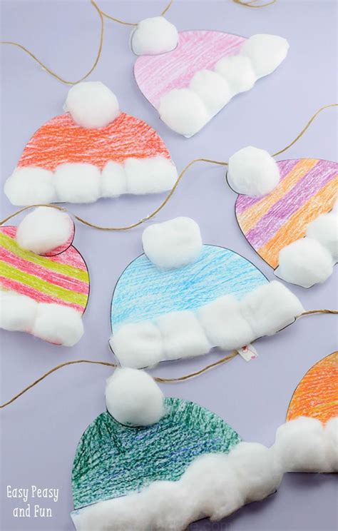 Chapeaux hiver de l'Artisanat pour les Enfants - salle de Classe Idéale de l'Ar… | Winter crafts ...