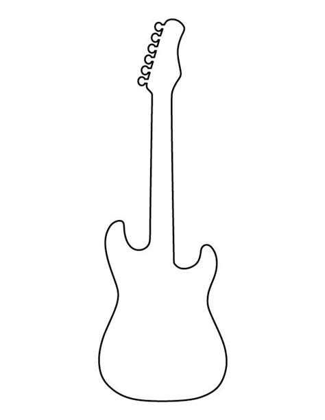 Electric guitar pattern. Use the printable outline for crafts, creating ...