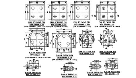 Plan of Pile cap. Download free autocad drawing file | CADBULL - Cadbull