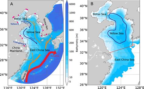 (A) The entire model domain, in which the paths of the Kuroshio ...