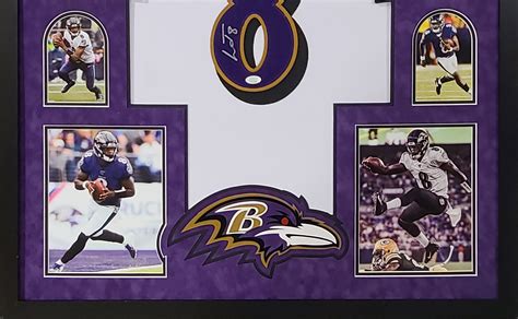 Lamar Jackson Autographed Framed Ravens White Jersey - The Stadium Studio