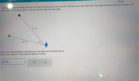 Solved Jessico. ying two kites. She has 101 feet of string | Chegg.com