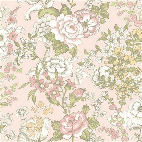 Ainsley Pink Boho Floral | 1014-001850 | Pink Boho Chic Wallpaper