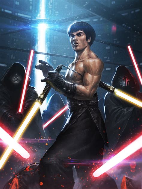 Bruce Lee Battles His Enemy With Lightsaber Nunchucks in a Recreated Scene From 'Fist of Fury'