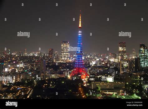 Tokyo Tower at night, Tokyo, Japan Stock Photo - Alamy