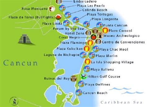 Mapa turístico de Cancún | Mapa turístico, Riviera maya, Cancun