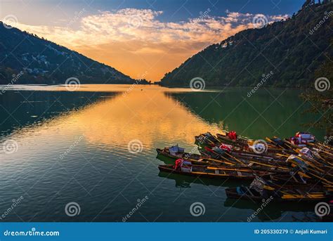 Nainital lake stock image. Image of boats, mountain - 205330279