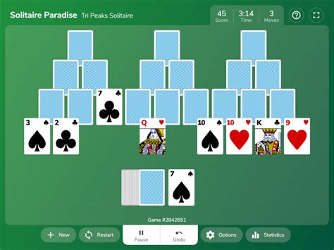 Pasjans Tripeaks - Graj online na Solitaire Paradise