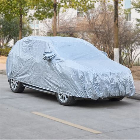 Outdoor Full Car Cover Automobile Care Sun UV Snow Dust Resistant Protection Silver Car Covers ...