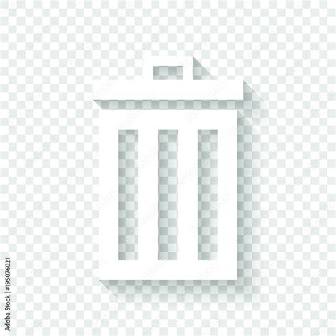 trash bin. simple icon. White icon with shadow on transparent background Stock Vector | Adobe Stock