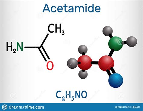 Acetamide Ethanamide Molecule. Used As Plasticizer And Industrial ...