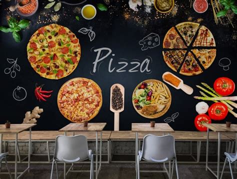 Pizza Restaurant Wallpaper Culinary Wall Mural Bistro Cafe - Etsy