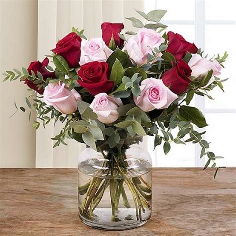 Send a Bouquet of Red and Pink Roses to their Home - FloraQueen