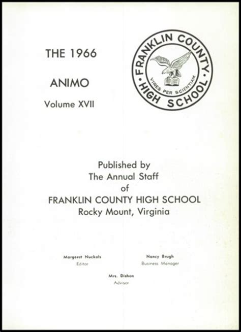 Explore 1966 Franklin County High School Yearbook, Rocky Mount VA - Classmates