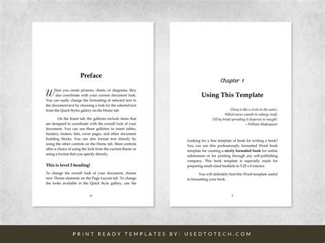 5.25 x 8 Template of book in Word for printing