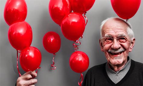 waist up portrait of smiling old man with red | Stable Diffusion