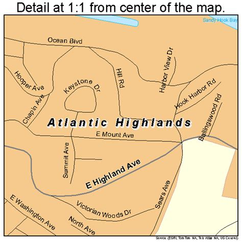 Atlantic Highlands New Jersey Street Map 3402110