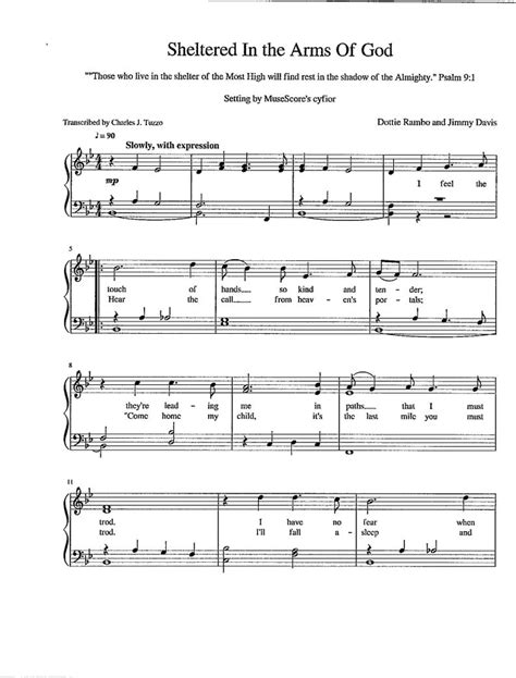 Sheltered in the Arms of God Digital Hymn Tune With Lyrics Key of B Flat - Etsy