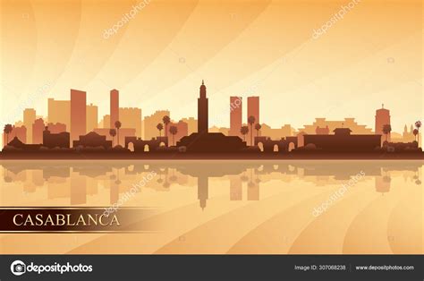 Casablanca city skyline silhouette background Stock Vector Image by ...