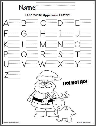 Santa Capital Letter Writing Practice - Made By Teachers