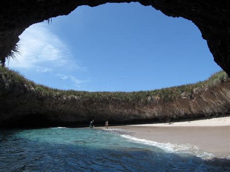 Hidden beach in Marieta Islands, Mexico.