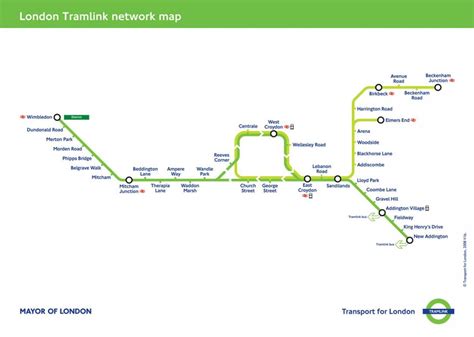 Croydon map - Croydon tram map (England)