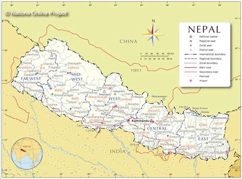 Administrative Map of Nepal - Nations Online Project