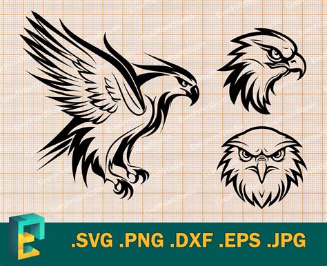 Falcon SVG Cricut Silhouette Vector Artistic Design - Etsy