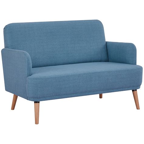 HOMCOM 48 Loveseat Sofa for Bedroom Modern Love Seats Furniture ...