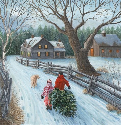 Magical Christmas Farm Painting