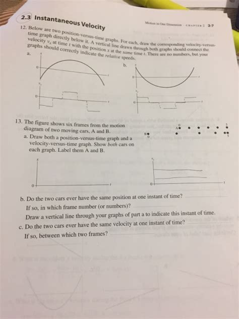 Solved 3 Instantaneous Velocity time graph directly below | Chegg.com