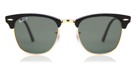 Ray-Ban RB3016 Clubmaster Polarized 901/58 Sunglasses in Gold Black | SmartBuyGlasses USA