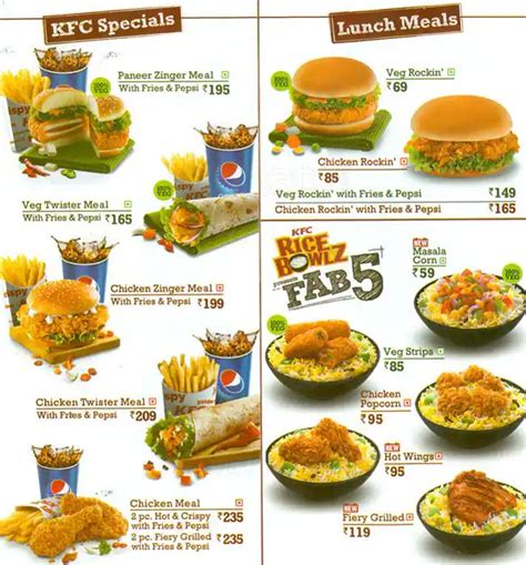 KFC Menu, Menu for KFC, Indirapuram, Ghaziabad - Zomato