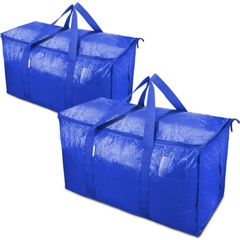 2 Pack Extra Large Moving Bags with Zippers & Carrying Handles, Heavy ...