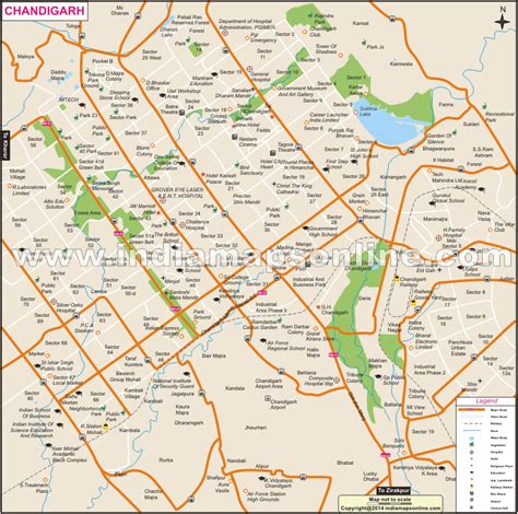 Chandigarh Map, Chandigarh State Map, India